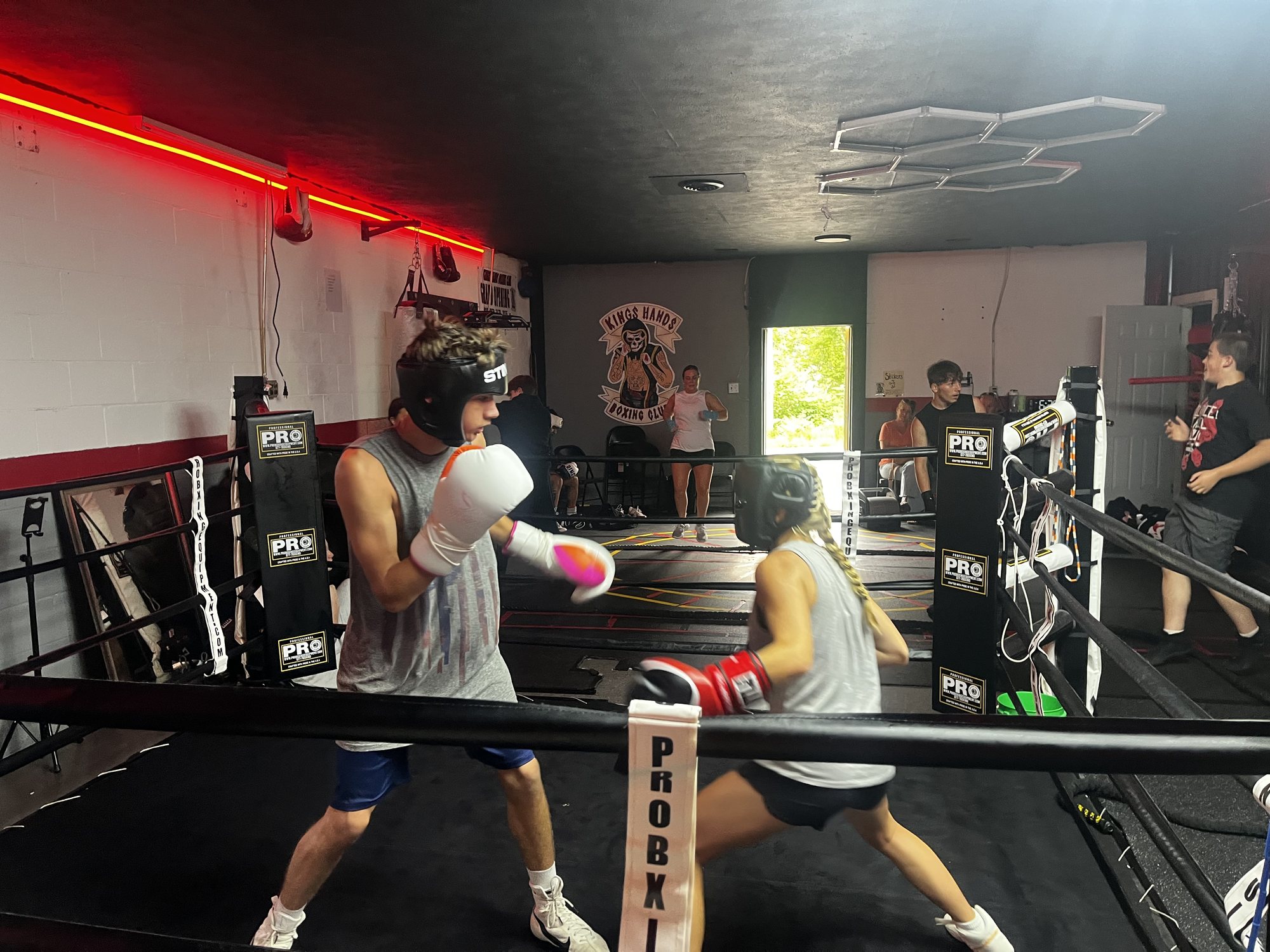 Sparring in the ring at Kings Hands